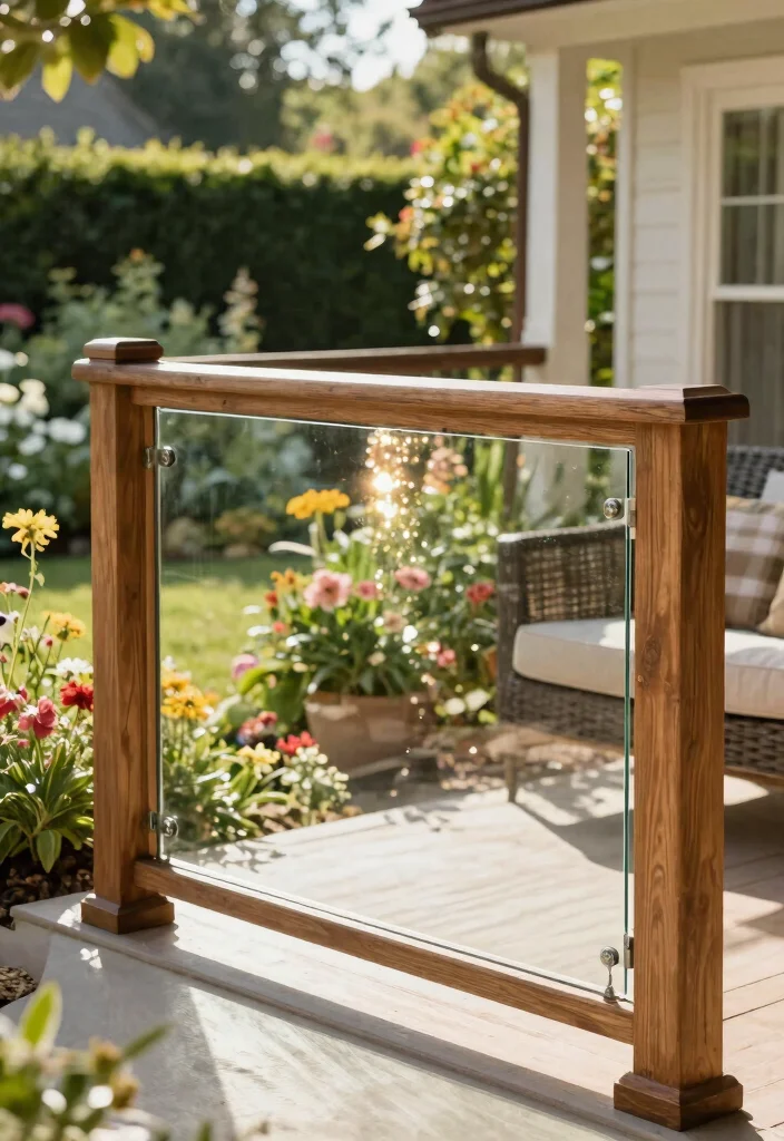 14 Wood Porch Railings Ideas That Meet Code Without Blocking Views - 9. Glass Panels for Clarity 1