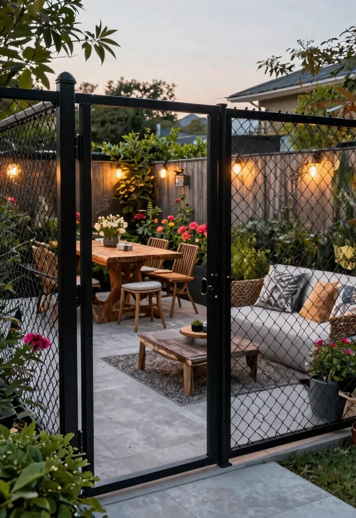 15 Black Chain Link Fence Ideas That Actually Look Modern - 15. Functional Outdoor Spaces 1
