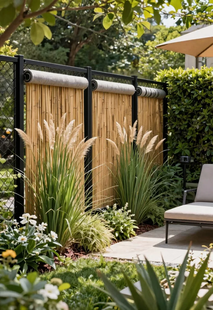 15 Black Chain Link Fence Ideas That Actually Look Modern - 5. Privacy with Style 1