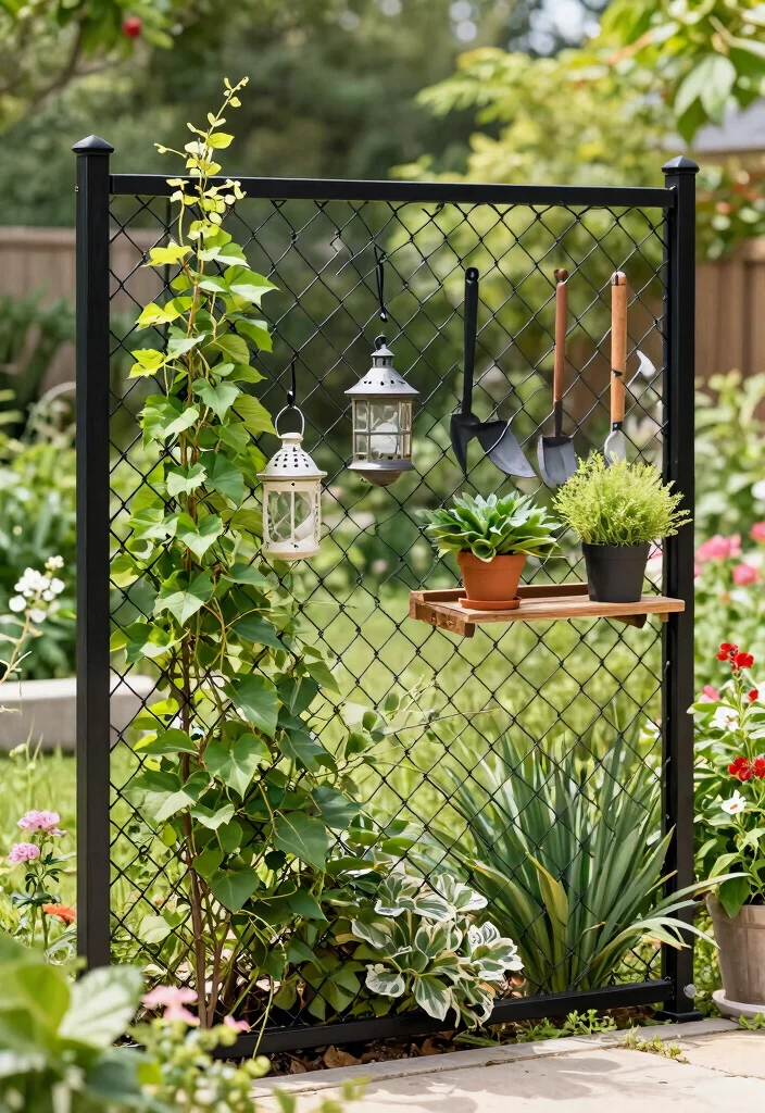 15 Black Chain Link Fence Ideas That Actually Look Modern - 9. Multi-Purpose Fencing 1