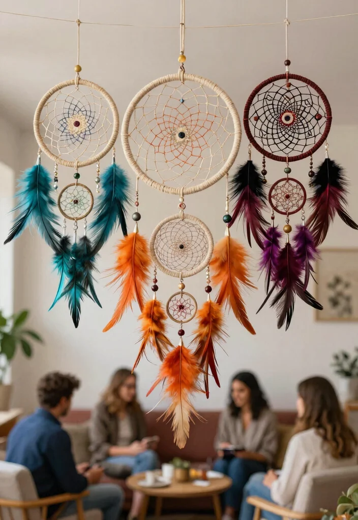 15 Ceiling Decorations for Parties That Come Down Without Damage - 12. Creative Dreamcatchers 1