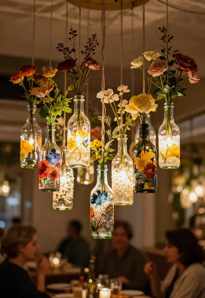 15 Ceiling Decorations for Parties That Come Down Without Damage - 13. Recycled Bottle Decorations 1