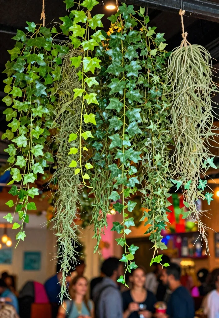 15 Ceiling Decorations for Parties That Come Down Without Damage - 7. Hanging Greenery 1