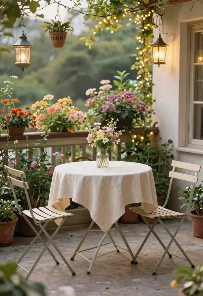 15 Compact Balcony Table Ideas That Fold Away When Not in Use - 3. Compact Round Folding Bistro Table 1