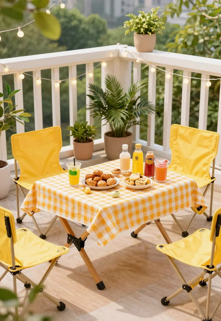 15 Compact Balcony Table Ideas That Fold Away When Not in Use - 7. Foldable Picnic Table 1