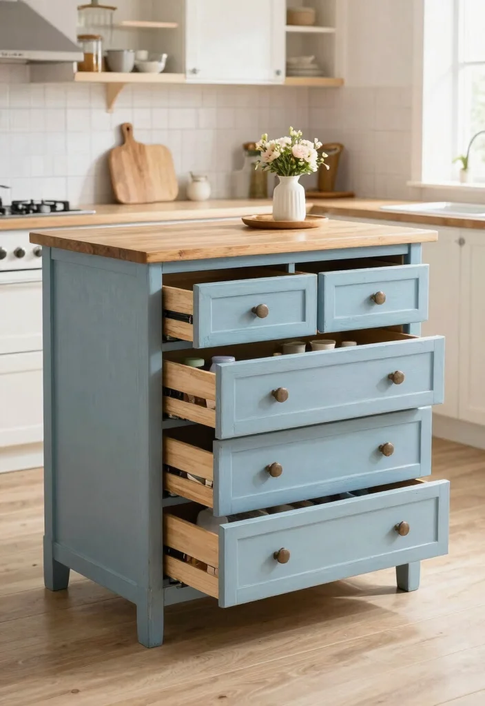 15 Farmhouse Kitchen Island Ideas on a Budget That Look Custom-Built - 3. Repurposed Furniture 1