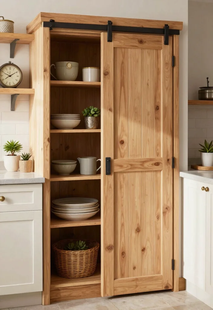 15 Farmhouse Pantry Door Ideas That Hide Clutter and Maximize Space - 11. Farmhouse Bi-Fold Door 1