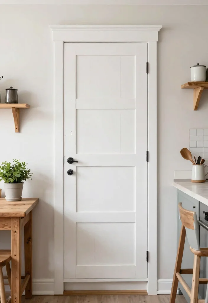 15 Farmhouse Pantry Door Ideas That Hide Clutter and Maximize Space - 9. Whitewashed Door 1