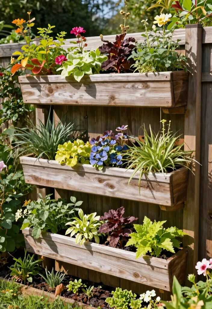 15 Fence Hanging Planter Ideas That Don't Damage Wood or Vinyl - 12. Multi-Level Planter Boxes 1