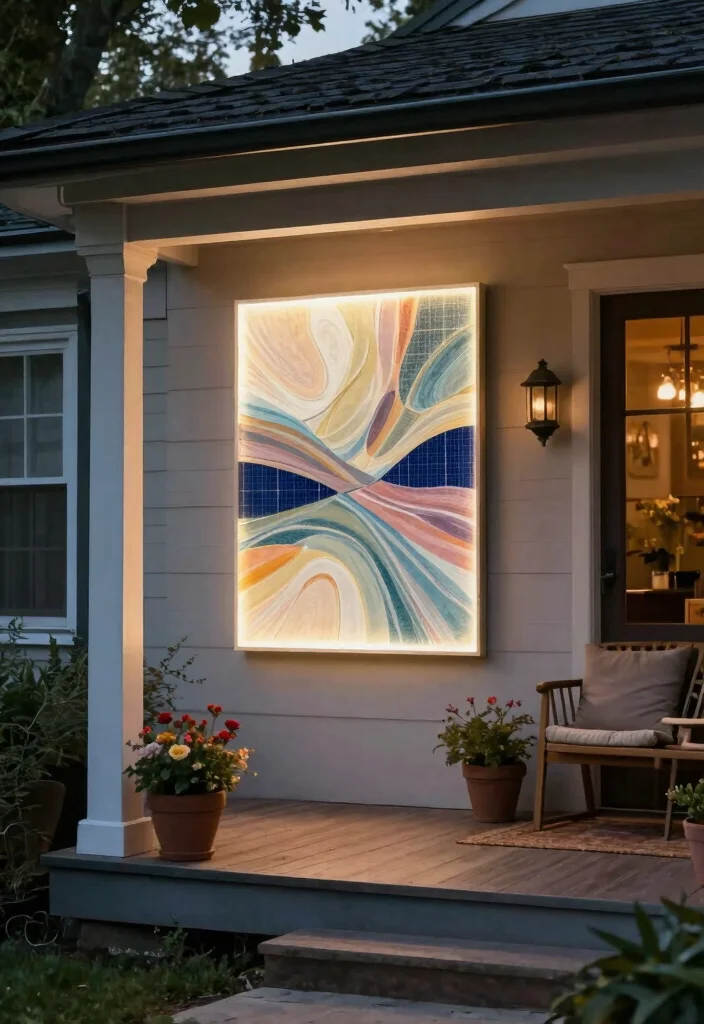 15 Front Porch Light Ideas That Work Without Rewiring - 7. Solar LED Wall Art 1