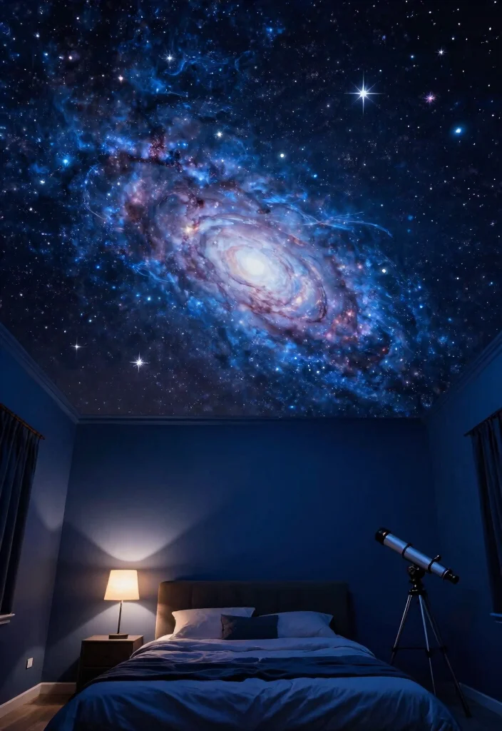 15 Glow in the Dark Stars on Ceiling That Actually Glow - 2. Luminous Ceiling Art: Starry Murals 1