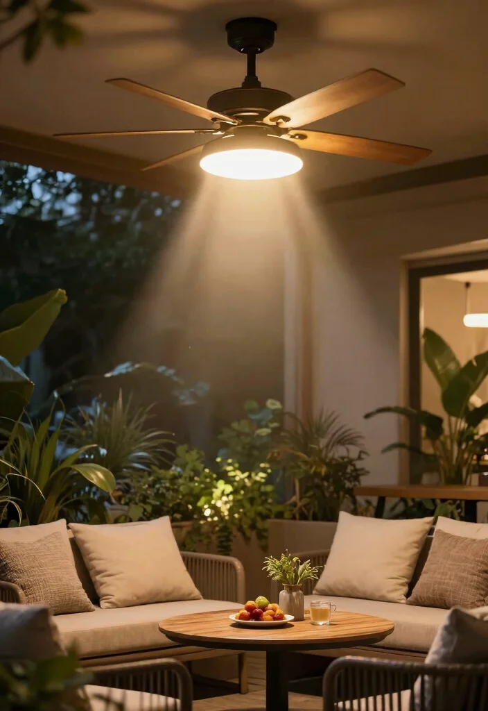 15 Outdoor Ceiling Light Ideas That Resist Bugs and Moisture - 15. Integrated Light and Fan Combinations 1