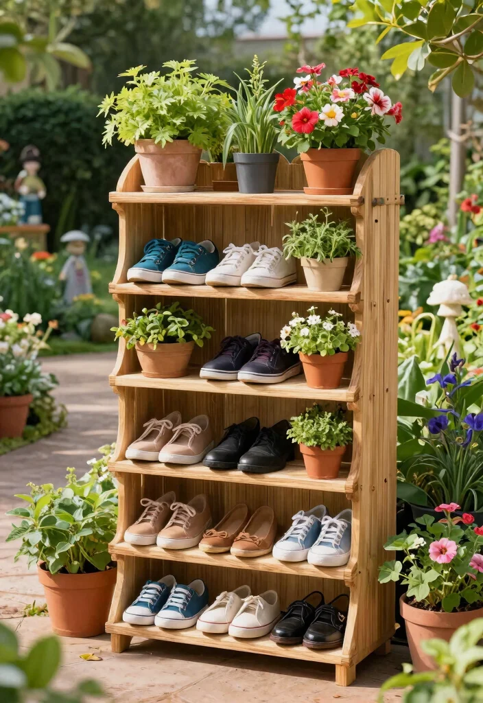 15 Outdoor Shoe Storage Ideas That Keep Mud and Clutter Out of the House - 2. Vertical Garden Shoe Organizer 1