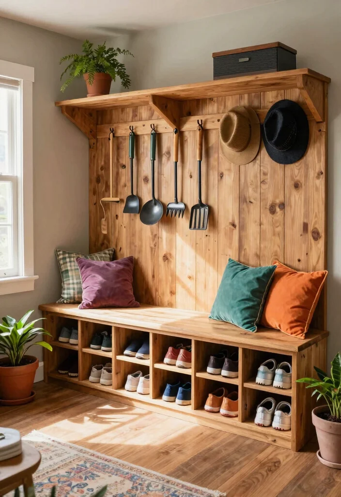 15 Outdoor Shoe Storage Ideas That Keep Mud and Clutter Out of the House - 3. Mudroom Bench with Shoe Storage 1