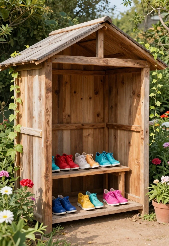 15 Outdoor Shoe Storage Ideas That Keep Mud and Clutter Out of the House - 6. Outdoor Shoe Shelter 1