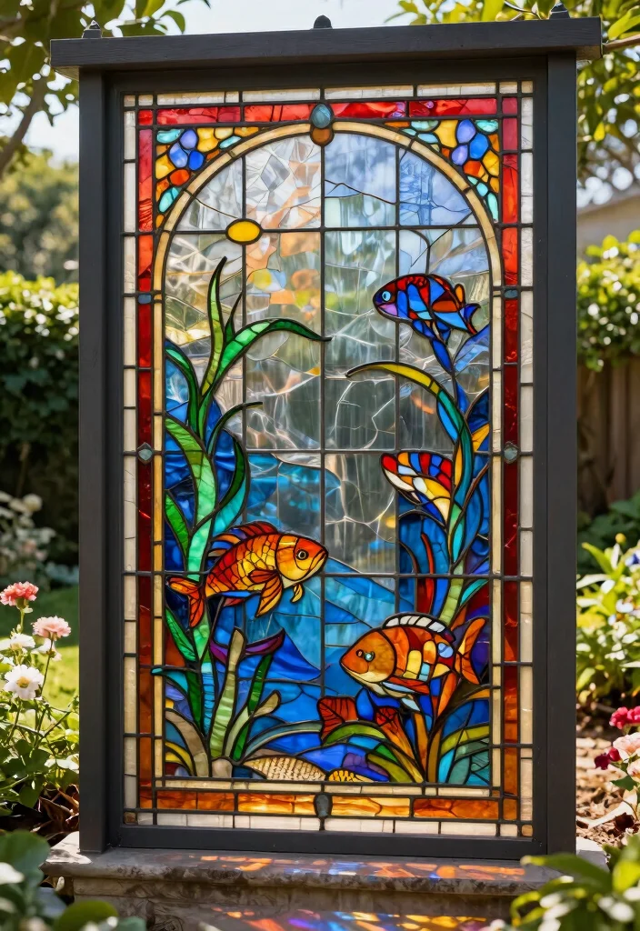 15 Outdoor Wall Decoration Ideas That Don't Fade or Rust in Sun - 8. Stained Glass Accents 1