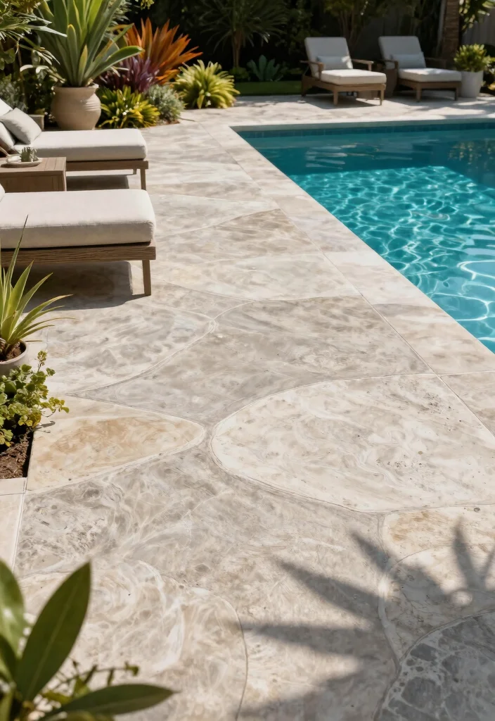 15 Pool Patio Design Ideas That Handle Splashes and Sun Exposure - 4. Durable Patio Materials 1
