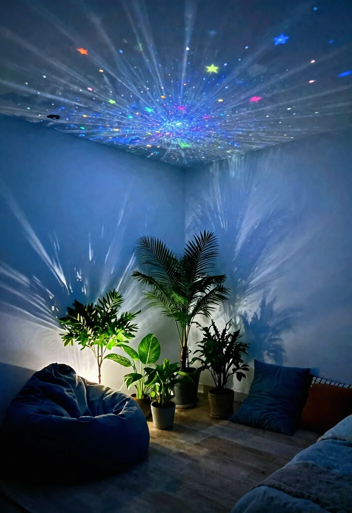 15 Star Ceiling Light Ideas That Install Without Rewiring - 1. Twinkling Star Projector 1