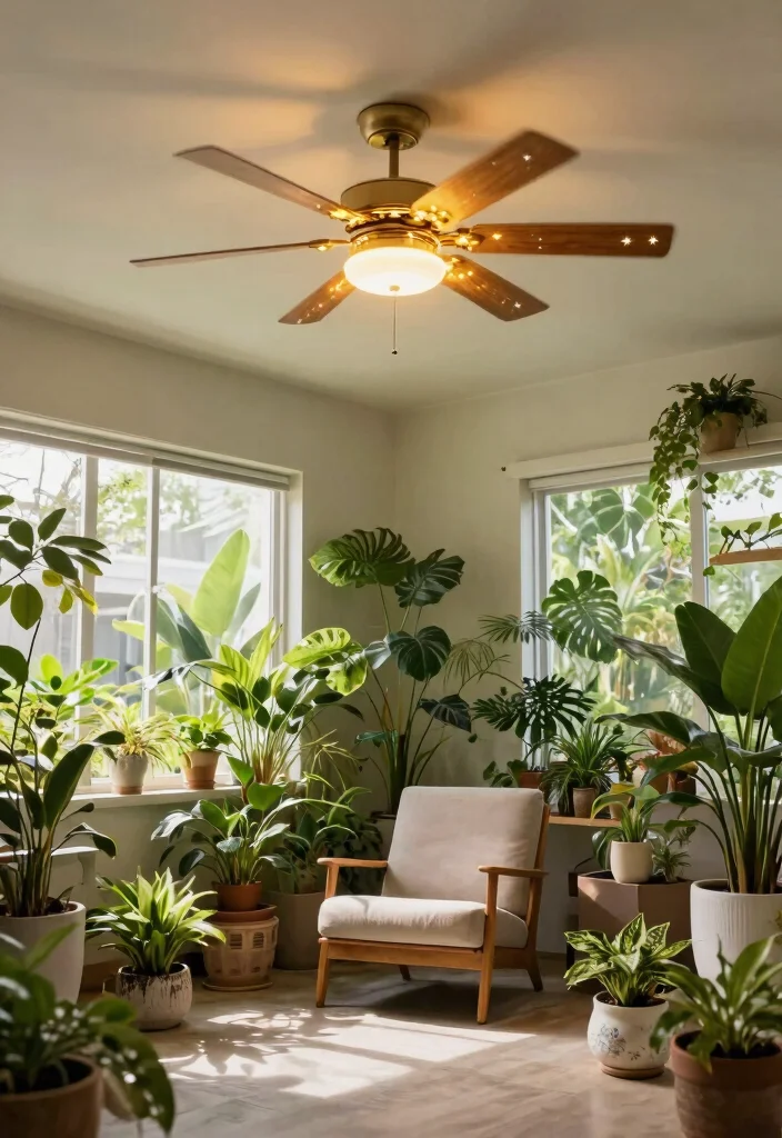 15 Star Ceiling Light Ideas That Install Without Rewiring - 10. Ceiling Fan with Integrated Star Lights 1