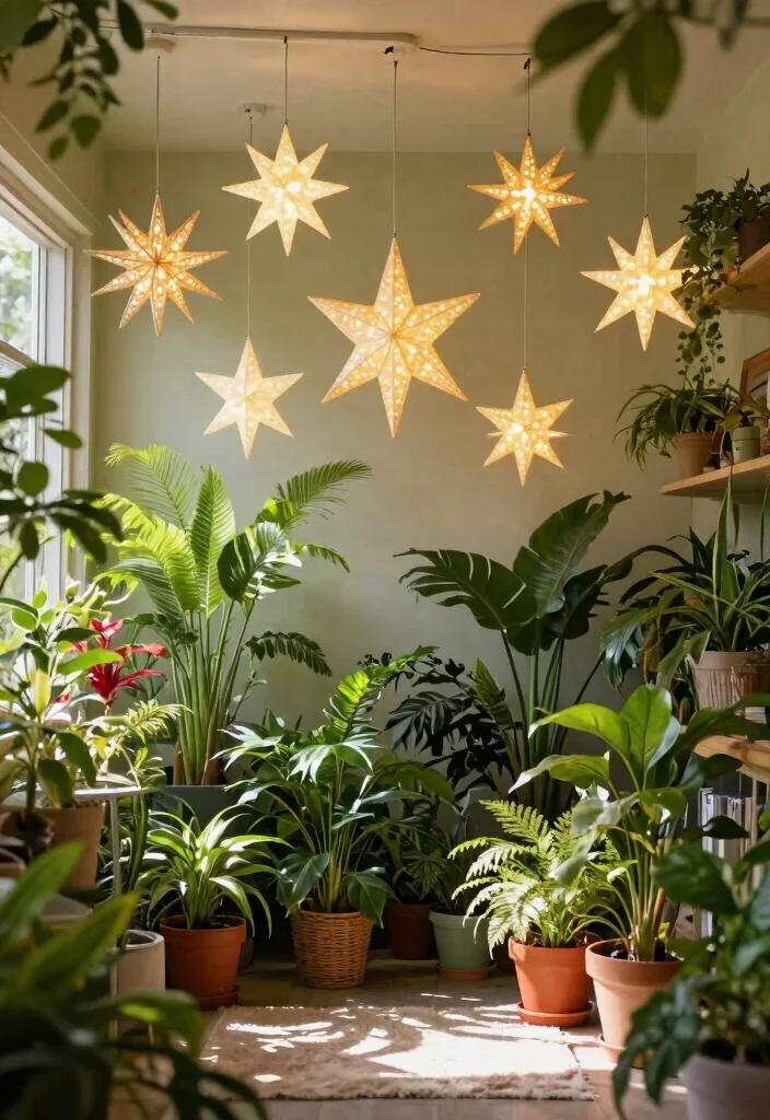 15 Star Ceiling Light Ideas That Install Without Rewiring - 3. Hanging Star Lanterns 1