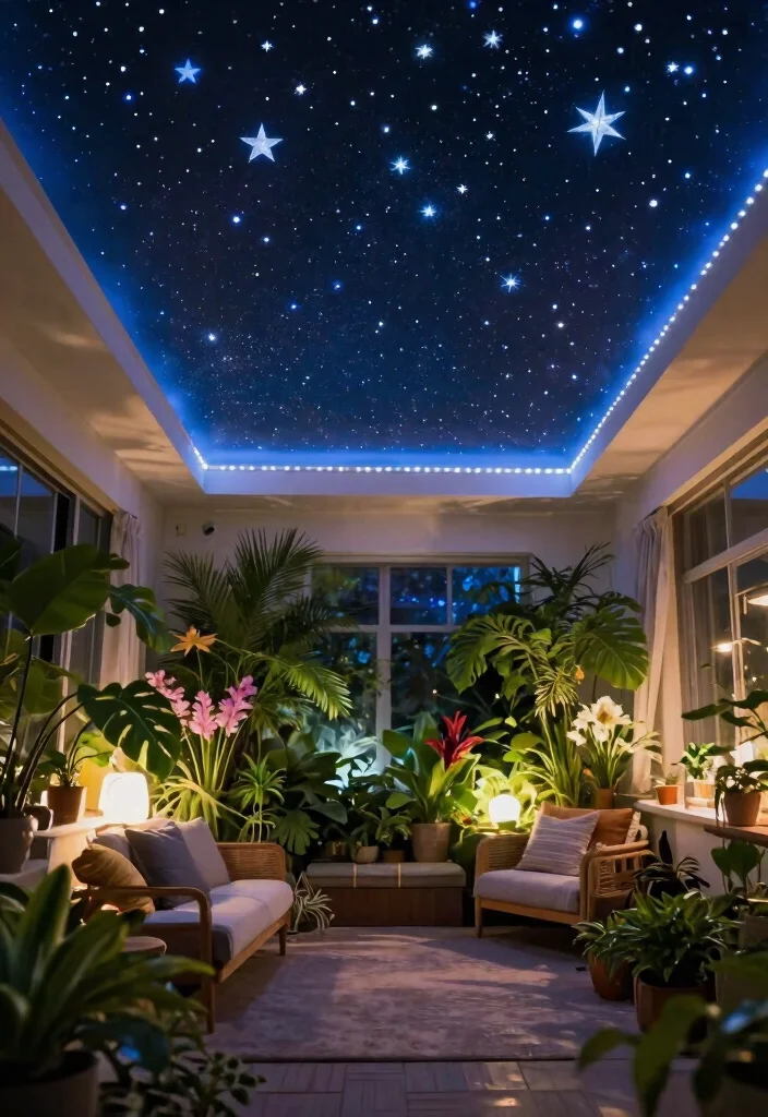 15 Star Ceiling Light Ideas That Install Without Rewiring - 4. Starry Night Wall Stickers with LED Lights 1
