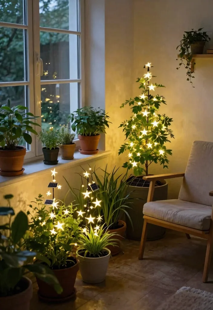15 Star Ceiling Light Ideas That Install Without Rewiring - 5. Solar-Powered Star Lights 1