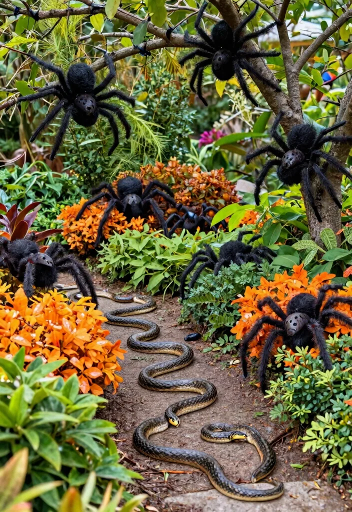15 Weather-Resistant Halloween Outdoor Decoration Ideas - 7. Creepy Crawly Decorations 1