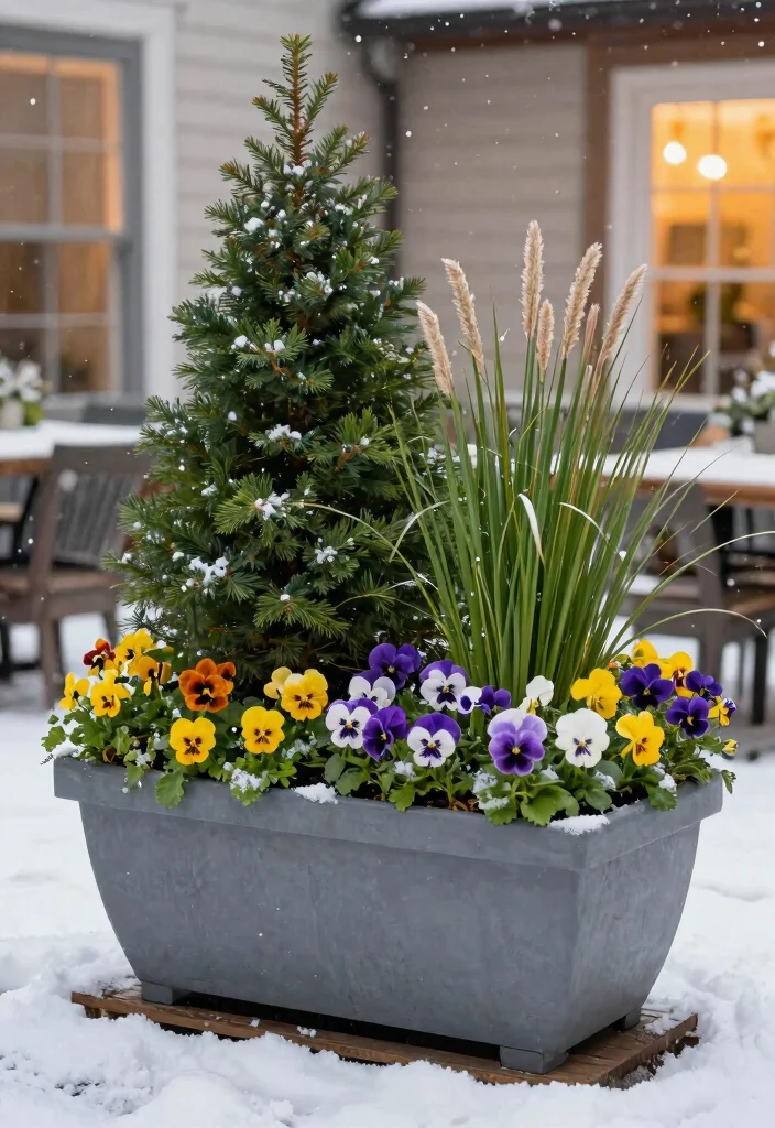 15 Winter Planter Ideas That Survive Freezing Temps and Look Full - 13. Lush Layering 1