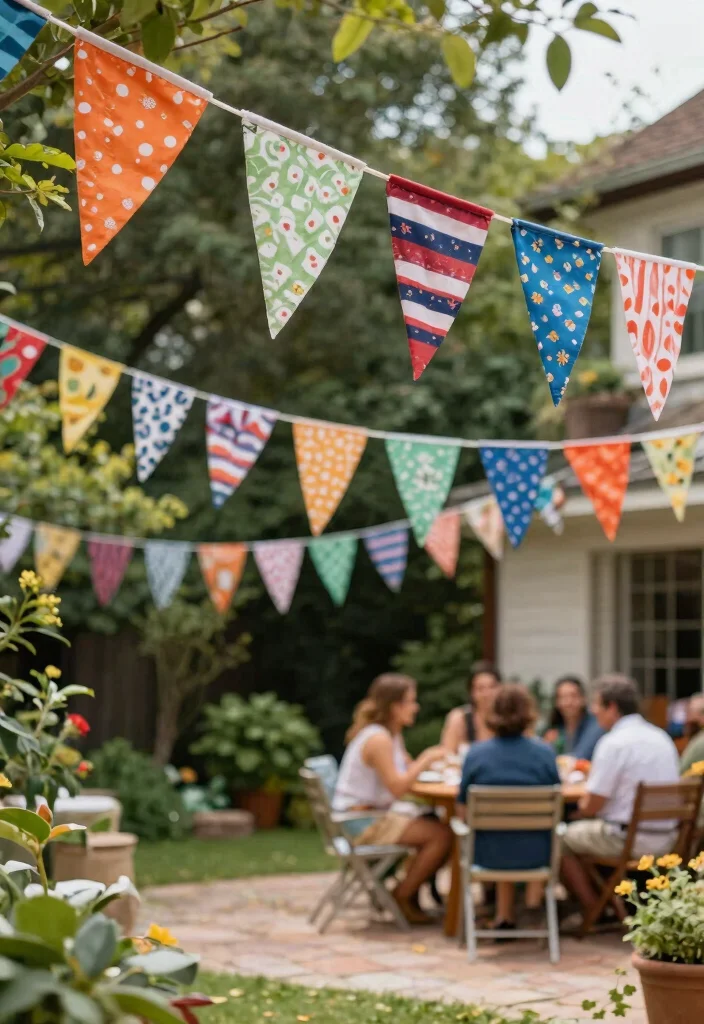 18 Backyard Party Decor Ideas on a Budget That Set the Mood Fast - 13. DIY Garden Flags 1