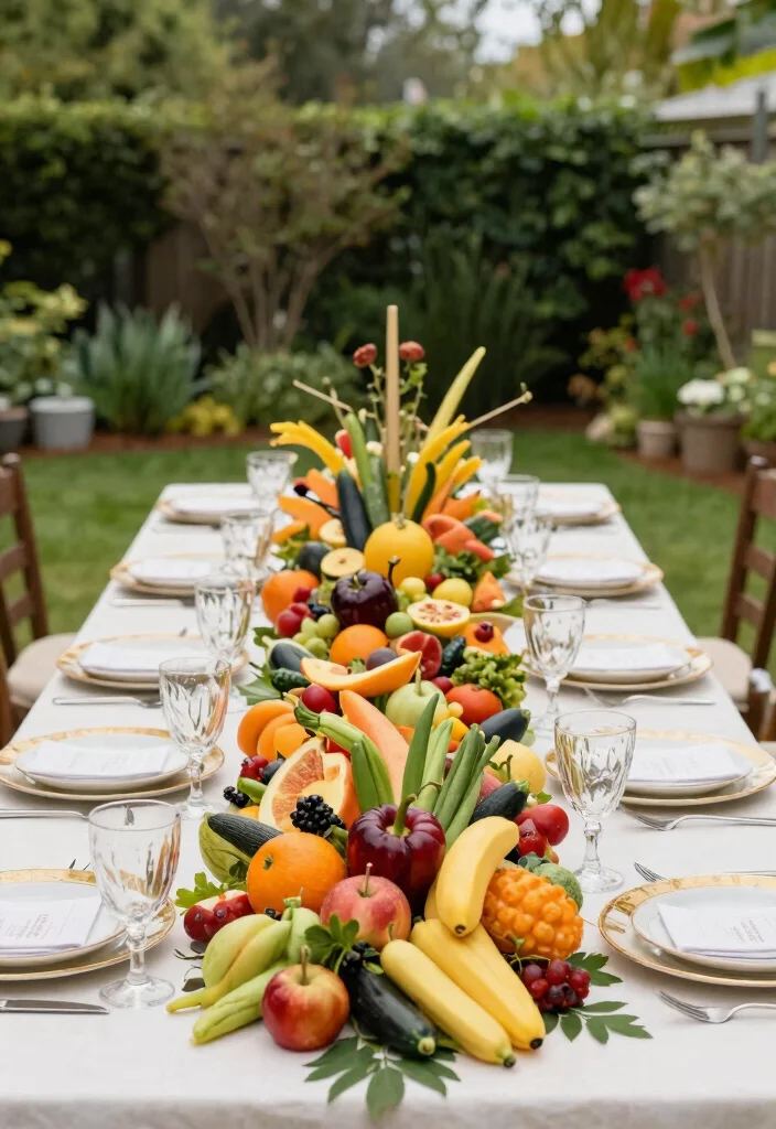 18 Backyard Party Decor Ideas on a Budget That Set the Mood Fast - 18. Edible Decor with Fruits and Veggies 1