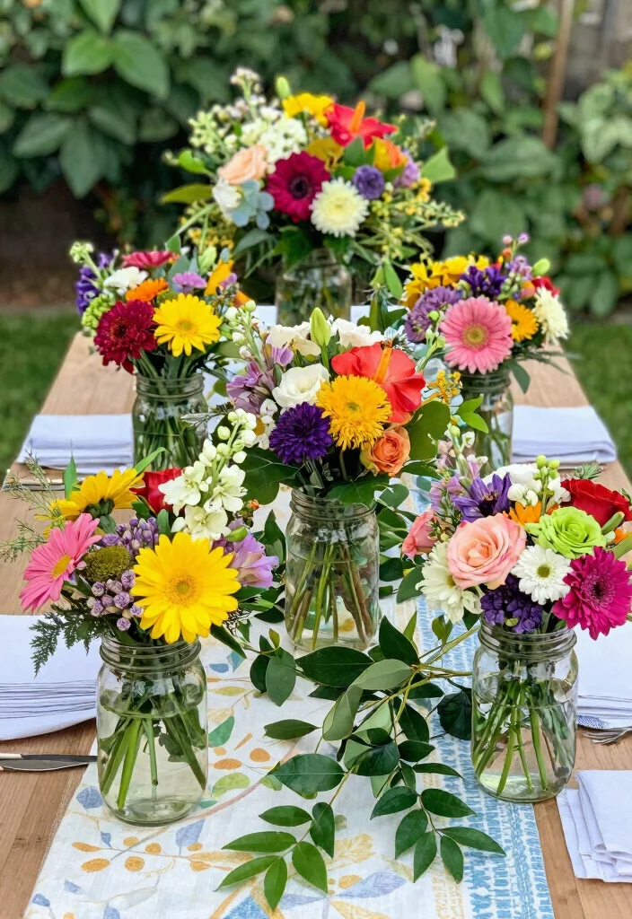 18 Backyard Party Decor Ideas on a Budget That Set the Mood Fast - 4. DIY Floral Arrangements 1