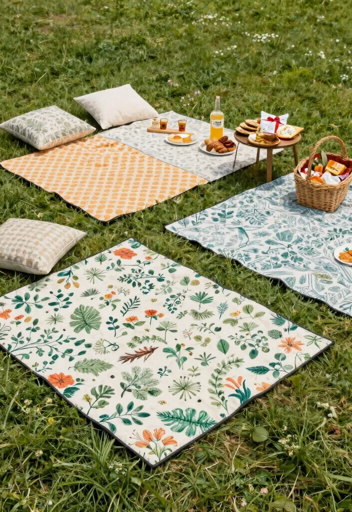 18 Backyard Party Decor Ideas on a Budget That Set the Mood Fast - 7. Themed Picnic Blankets 1