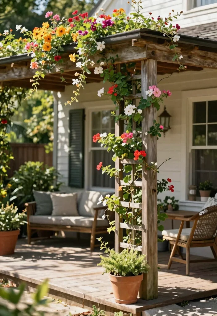 18 Summer Porch Decor Ideas That Stay Put in Wind and Rain - 10. Weather-Resistant Trellises 1