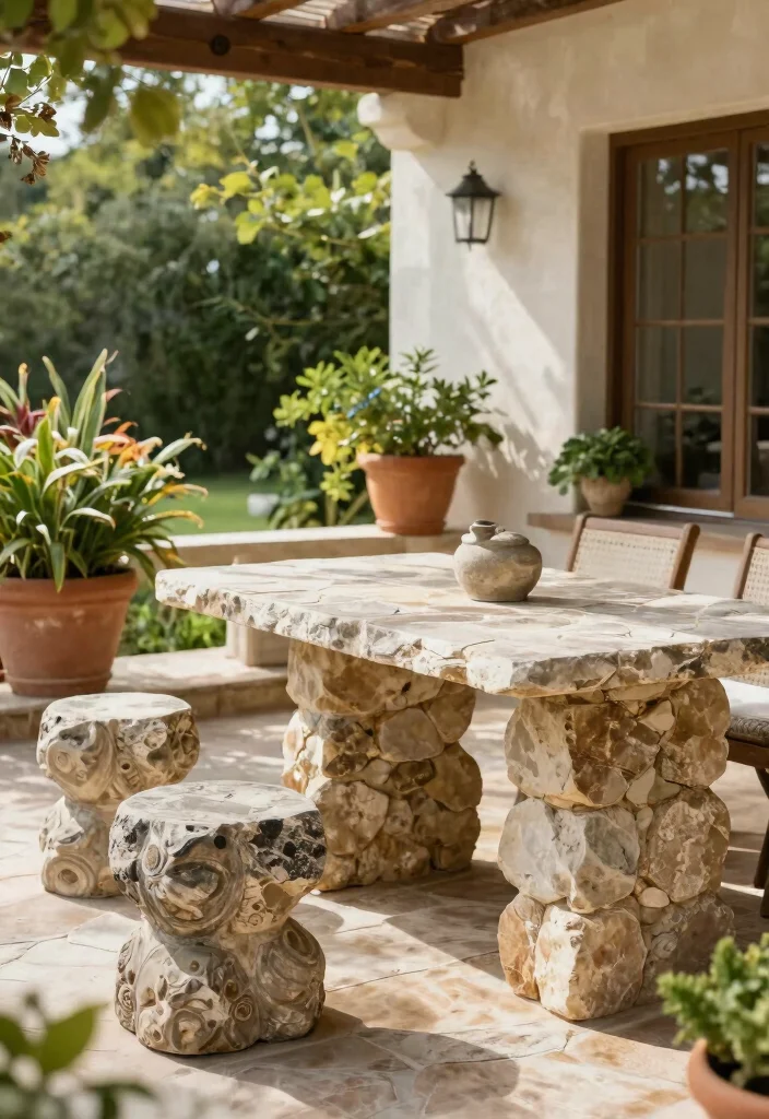 18 Summer Porch Decor Ideas That Stay Put in Wind and Rain - 12. Natural Stone Accents 1