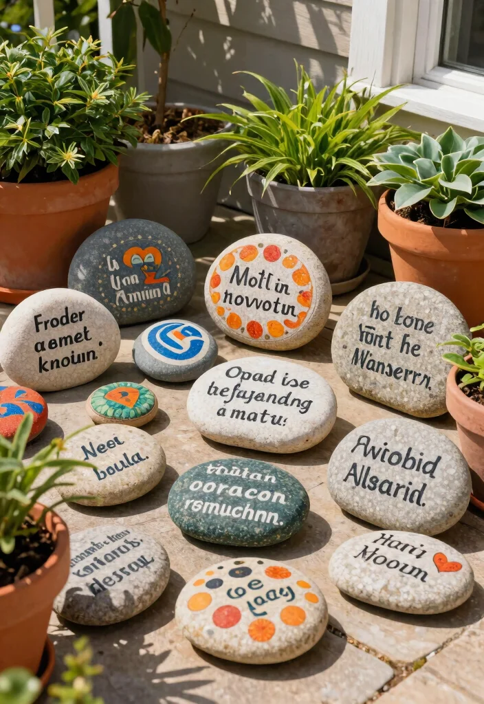 18 Summer Porch Decor Ideas That Stay Put in Wind and Rain - 15. Artistic Garden Stones 1