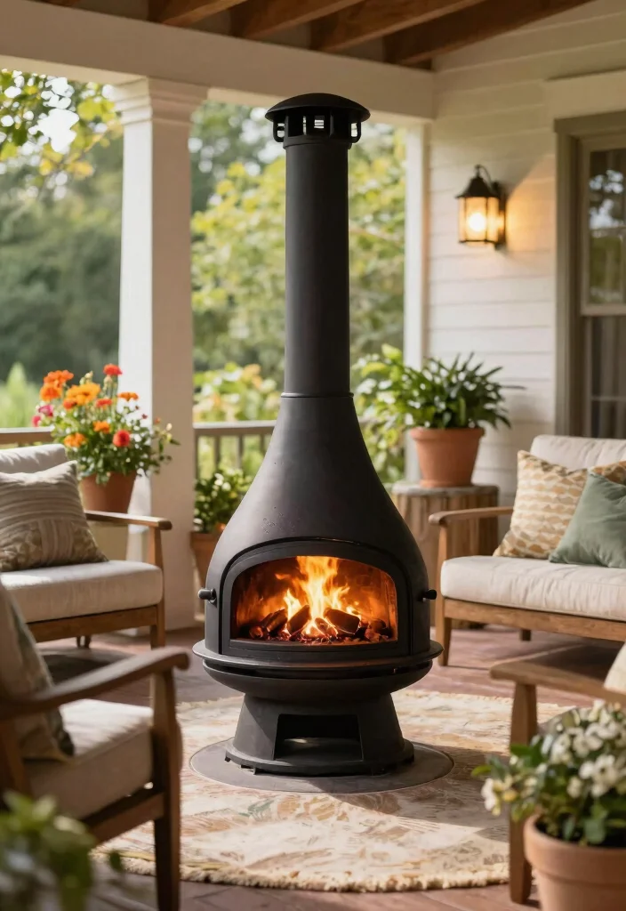 18 Summer Porch Decor Ideas That Stay Put in Wind and Rain - 17. Elegant Chimineas 1