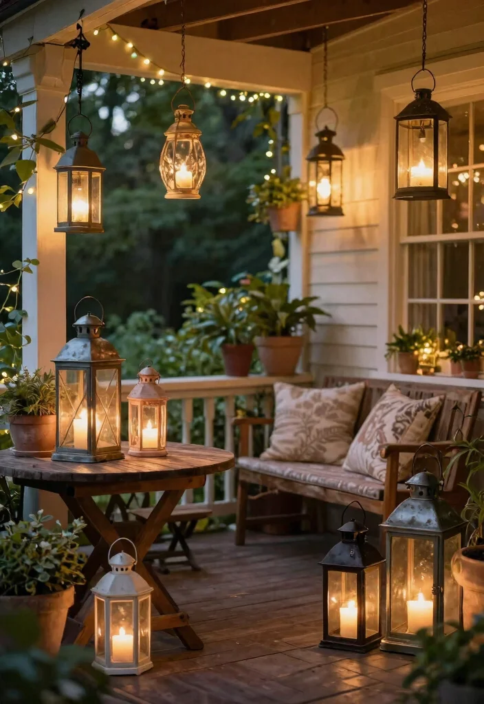 18 Summer Porch Decor Ideas That Stay Put in Wind and Rain - 5. Decorative Lanterns 1
