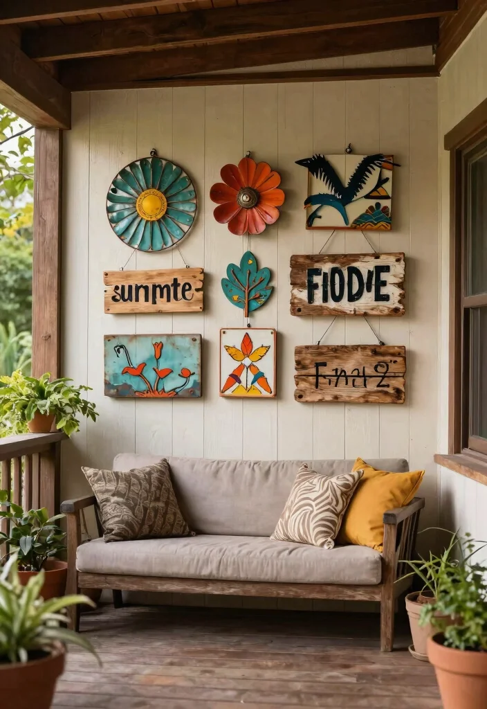 18 Summer Porch Decor Ideas That Stay Put in Wind and Rain - 7. Durable Wall Art 1