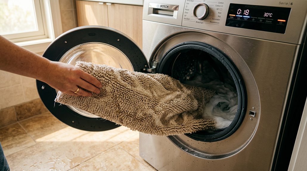 can you wash bath mats