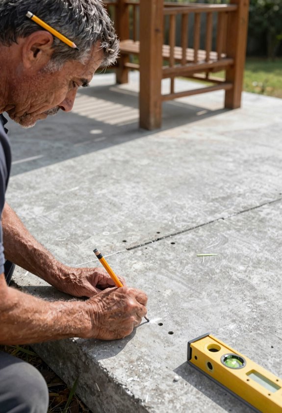 Secure Your Gazebo to Concrete in 5 Easy Steps 3 mark anchor holes precisely and safely
