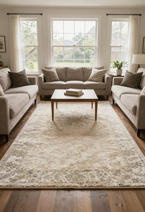 room size dictates rug scale suitability