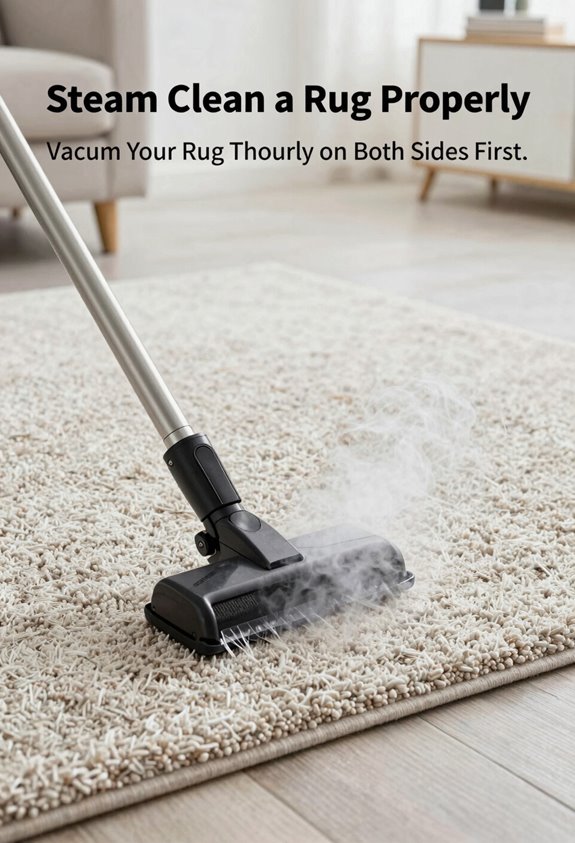 How You Can Steam Clean a Rug Properly 1 vacuum both sides meticulously