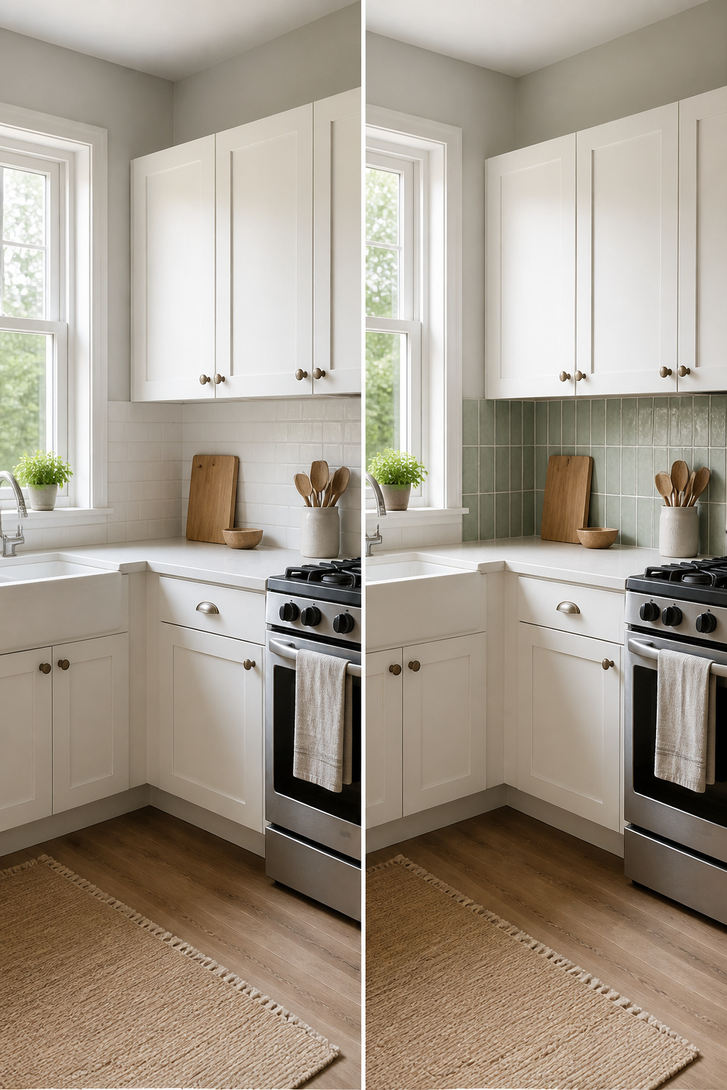 10 Small Kitchen Cabinet Ideas That Maximize Every Inch (2026) 2 A small kitchen with light-colored cabinets and a bright atmosphere.