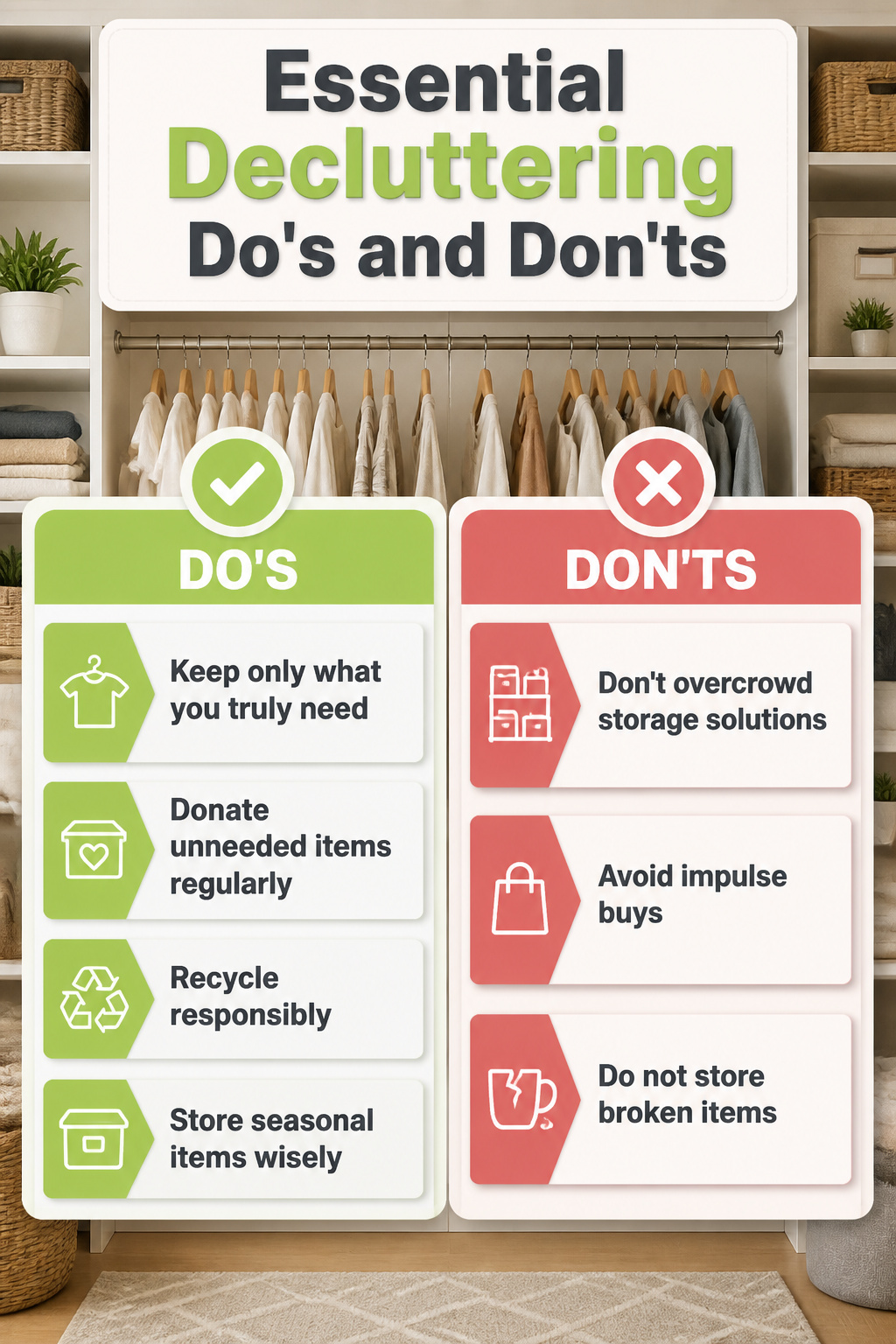 A guide on decluttering essentials for home organization.