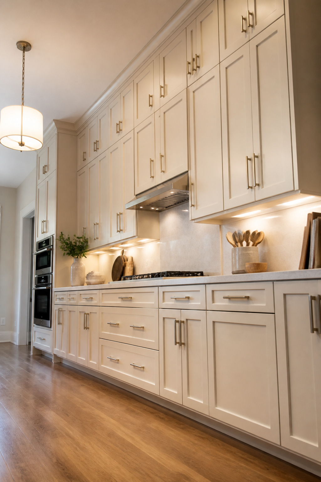 10 Small Kitchen Cabinet Ideas That Maximize Every Inch (2026) 3 Ceiling-height cabinets providing additional storage in a small kitchen.
