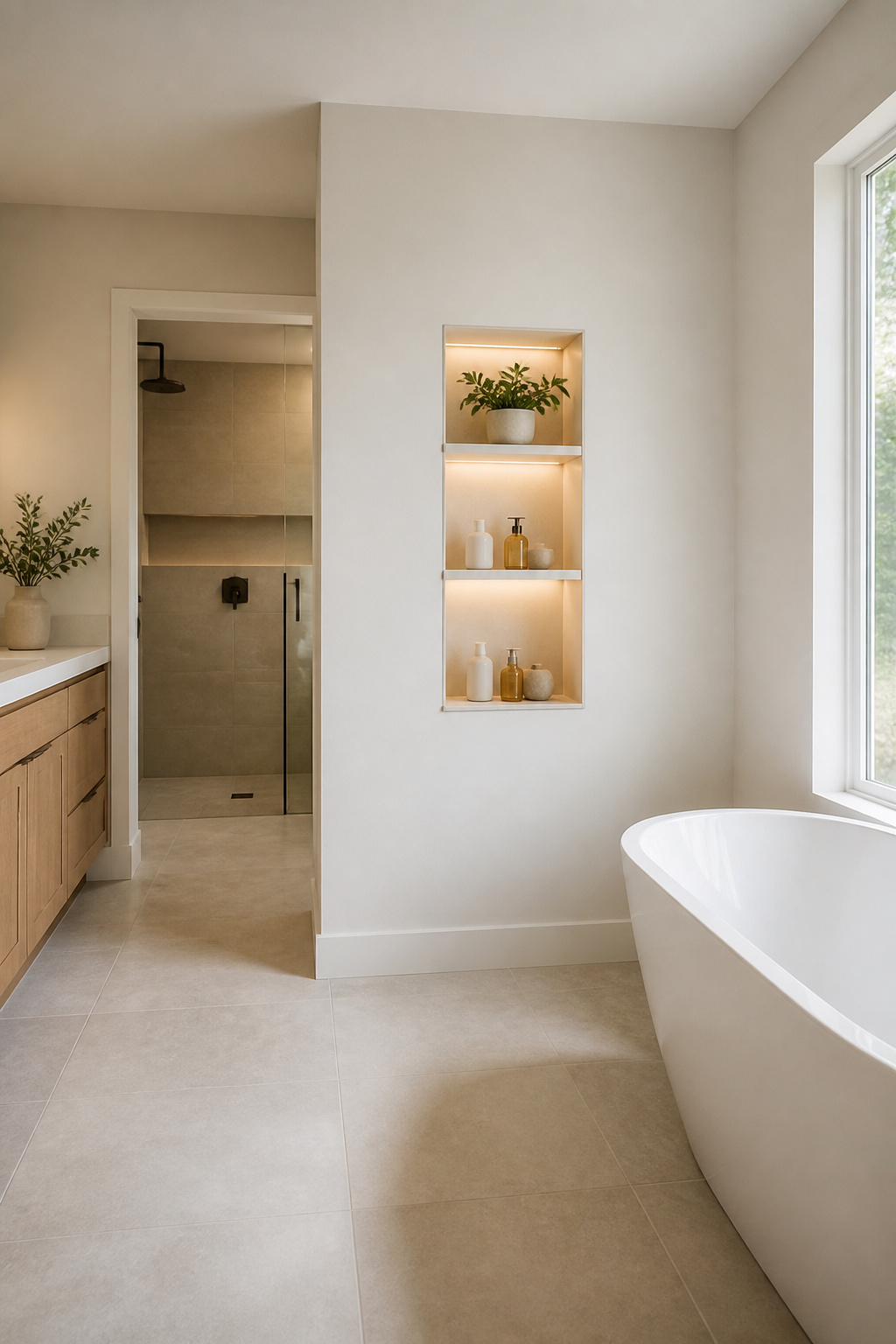 12 Wall Storage Ideas to Free Up Floor Space in 2026 5 Shallow built-in niches flush with a wall, showcasing organized items.