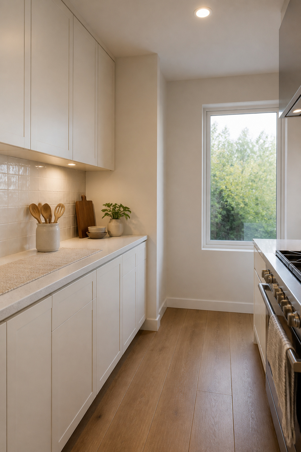 10 Small Kitchen Cabinet Ideas That Maximize Every Inch (2026) 8 A kitchen featuring handle-free cabinet fronts for a clean appearance.